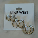 Nine West NWT Small Hoop Earrings Trio Set Photo 0