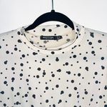 Nasty Gal Tier and Now Cream & Black Dotted Mock Neck Tiered Mini Dress Photo 2