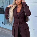 ZARA NWT  RUCHED BLAZER DRESS Photo 1