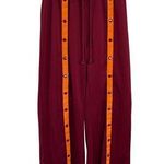 Missguided Streetwear Basketball Burgundy Red Athleisure Snap Front Pants Sz 4 Photo 0