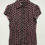 INCInternational)Concepts PetiteButtonFrontBlouseGeometricPrint Black Red(A166? Photo 0