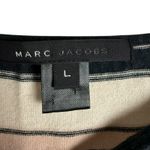 Marc Jacobs  Cream Black Red Striped Sleeveless V-Neck Cashmere Blend Knit Top L Photo 3
