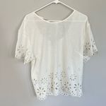Madewell Linen Floral Eyelet Cream Crop Top (M) Photo 1