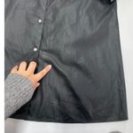 BOSS Dress Womens 6 Solid Black Daledy Faux Leather Snap Button Collared Frock Photo 10
