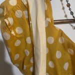 Tory Burch polka dot short sleeve blouse in mustard yellow Photo 7
