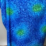 Kaftan Dress One Size Abstract Print Women Blue Green Maxi Beachy Lounge Relaxed Photo 9