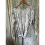H by Halston H Halston Studio Women's Polished Marble Grey White Surplice Open Back Blouse M Photo 3