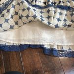 Gracia  sleeveless mini dress Polka dot pleated Blue & cream Lined Size L Lined Photo 10