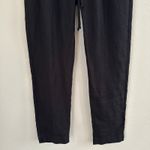 Enza Costa French Linen Pants Womens 2 Medium Black Drawstring Elastic Waist Photo 4