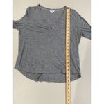 Splendid  Top Womens Medium Grey Henley Cotton Stretch Y2K Layer Basic Minimalist Photo 2