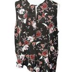 Attention  Black Floral Sleeveless Top XXL Photo 0