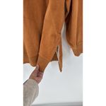 Aerie Fleece Sweater S Side Slits Burnt Orange oversized hi low balloon sleeve Photo 4