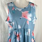 Flowy Blooms Blue Babydoll Tank Top Women's Size Medium Photo 5