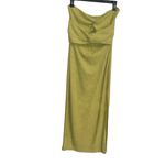Green Maxi Bodycon Dress with Cut Out Slit and Halter Neckline for Night Out Size L Photo 1