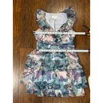 Connected Apparel Jessica Simpson Womens Sleeveless Tired Ruffle Party Dres Sz 8 Blue Pink Green Photo 1