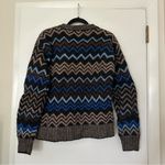 Maine Bay Traditionals Vintage Wool Hand Knit Sweater Womens Large Brown Blue Photo 4