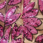 Milly Kinsley Floral Garden Sequin Back Slit Sheath Midi Dress Purple Sz 6 Photo 13