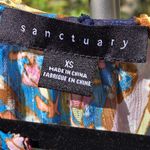 Sanctuary Multicolor Semi Sheer Paisley Sparkle Blouse Size X Small Puff Sleeves Photo 7