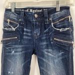 Rock Revival  Moto Distressed Zipper Skinny Jeans Size 25 Photo 4