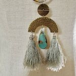 Lucky Brand  grey tassel Jasper long pendant arch necklace Photo 6