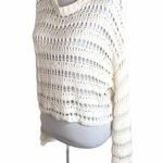 Moon & Madison Crochet Crop Sweater, White, Small Photo 1