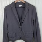 Garnet Hill Knit Jacket Blazer Women's Size 6 Grey 100% Cotton Business Casual Photo 2