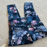 JoyLab  Floral Print High-Waisted Stripe 7/8 Leggings in Moody Mum Photo 2