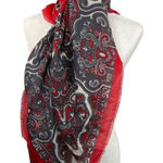 A. Norma Della Legge Paisley Large Square Scarf Red Photo 0