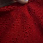 Vintage Nikki Vibrant Red Women's Crew Neck Sweater Shirt Holiday Minimal Size L Photo 4