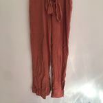 Monteau  Rose Pink V-Neck Surplice Short Sleeve Belted Wide Leg Jumpsuit Small S Photo 4