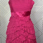 Pronovias Strawberry Pink One Shoulder Ruffle‎ Cocktail Dress Size US 2 Photo 0