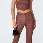 Edikted Luna Faux Leather Stretch Corset Top Photo 1