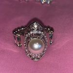 Paparazzi Silver and Pearl Earrings Photo 2