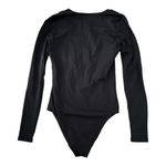 Everlane The Long Sleeve Supima Square Neck Bodysuit Medium Women’s Black NWT. Photo 2