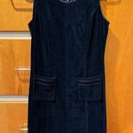 Laura Ashley Vintage Blue Velvet Cotton Dress Long 6 Photo 0