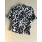 Westbound Petites Women's Short Sleeve Linen Button Down Shirt Size 10P Tropical Photo 1