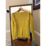 Banana Republic Ruffle Pullover Sweater Mustard Yellow Size Small Women’s Photo 5