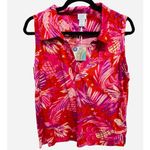 Sigrid Olsen  NWT Tropical Hawaiian Pineapple Bird Collared Tank Size Medium Photo 0