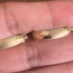 10k Gold Thick Textured Hoops Photo 0