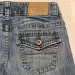American Eagle  Womens 6 Reg Stone Washed Flared Boot Jeans Low Rise Pockets Photo 7