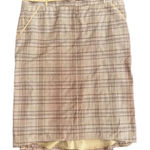 BCBG Max Azria Tan Plaid Skirt size 2 Hi-Lo designer luxury preppy business chic Photo 0