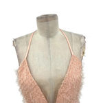 About Us  Revolve Natalie Mini‎ Dress Textured Plunge Neck Pink Size Medium Photo 4