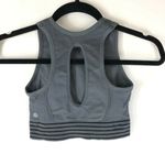 Zella Sports Bra Mesh High Neck Keyhole Back Gray Size XS Photo 1