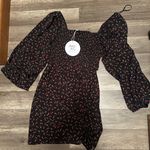 Princess Polly Mini Black and Red Floral Dress Photo 3