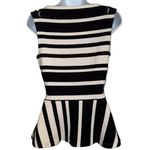 Anthropologie POSTMARK Antoia Black & White Textured Peplum Hem Top NWOT Size S Photo 5