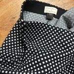 Anthropologie  Essential Cropped Flare Pants Black White Diamond Polka Dot Small Photo 11