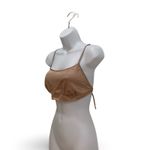 Beige Satin Side Tie Top Size L Photo 1