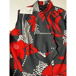 Vintage 60s Sears Crestknit Mod Dress XS S Tag Jr 9 Black‎ Red Floral Scarf Mod Photo 8