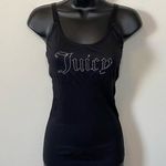 Juicy Couture Black Bling Cami Compression Tank Adjustable Straps Sz Large Y2K Photo 0