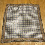Diane Von Furstenberg VTG Diane Von Furstenburg Silk Square Scarf Tan Plaid MCM Preppy Twee Retro Photo 0